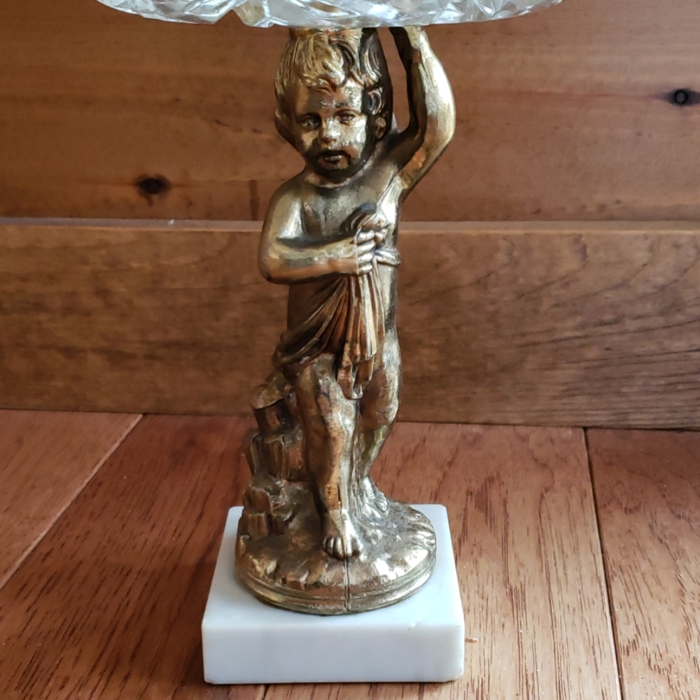 Vintage Italian Cherub Pedestal Bowl - Picture 2 of 8